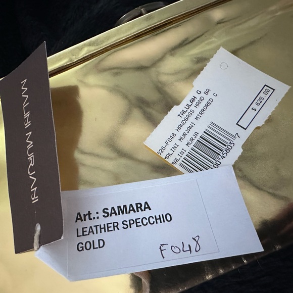 Malini Murjani Mirrored Gold “Samara” Specchio Leather Framed Clutch $625 - Picture 11 of 11